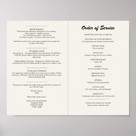 教会公報ポスター ポスター (正面)