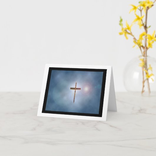 教会十字 カード (黄色い花)