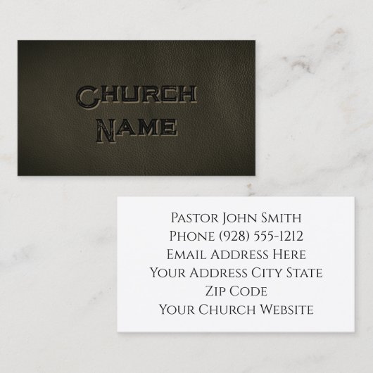 教会名ブラックレザークリスチャングランジス 名刺 (正面/裏面)