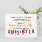 教会周年記念 現代風 カスタマイズ可能 バーガンディ 招待状 (スタンド正面)