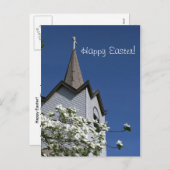 教会尖塔およびミズキの郵便はがき シーズンポストカード (正面/裏面)