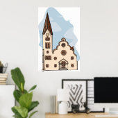 教会建築 ポスター (ホームオフィス)