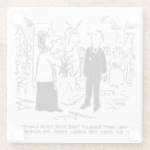 教会式での結婚式 ビカが弁護士に反対 ガラスコースター (裏面)