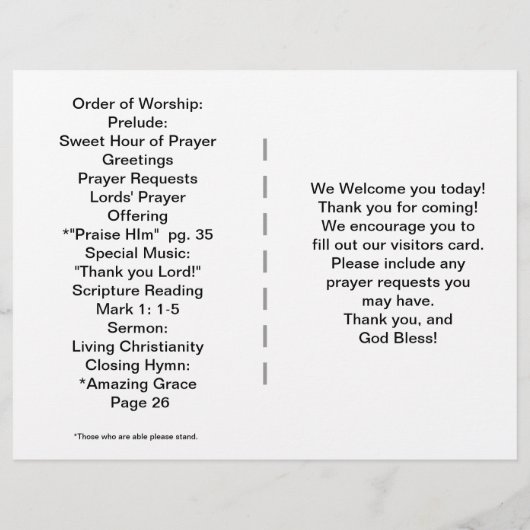 教会情報のカスタマイズ チラシ (裏面)