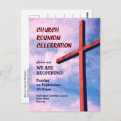 教会懇親会お祝い再開招待状 ポストカード (正面/裏面)