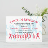 教会懇親会モダンカスタマイズ可能深いピンク 招待状 (スタンド正面)