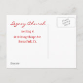 教会招待の郵便はがき インビテーションポストカード (裏面)