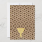 教会招待状によるかわいらしい最初聖餐の女の子 招待状 (裏面)