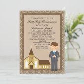 教会招待状による最初聖餐の男の子 招待状 (スタンド正面)