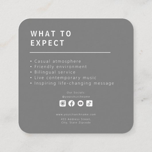 教会招待状コールカードテンプレート コーリングカード (裏面)