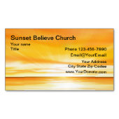 教会日没の名刺の磁石 マグネット名刺 (正面)