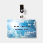 教会牧師と聖職者の信仰名 バッジ (クリップ付き表面)