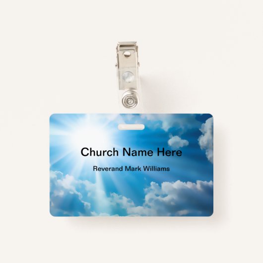 教会牧師と聖職者の信仰名 バッジ (裏面クリップ)
