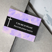 教会牧師パープルアルコールインクキリスト教 名刺