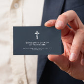 教会牧師モダンクロスミニマル信仰海軍 名刺