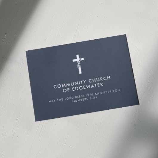 教会牧師モダンクロスミニマル信仰海軍 名刺