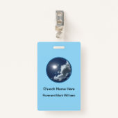 教会牧師聖職者信仰名バッジ バッジ (正面クリップ)