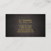 教会牧師金ゴールドクロスエレガントレザー 名刺 (裏面)