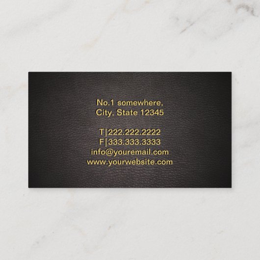 教会牧師金ゴールドクロスエレガントレザー 名刺 (裏面)