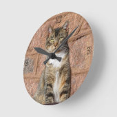 教会猫 ラウンド壁時計 (傾斜)
