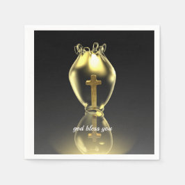 教会白熱［赤熱］光を放つの魔法のチャイパーソナライズされた。 スタンダードカクテルナプキン