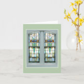 教会窓のメッセージカード カード (黄色い花)