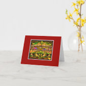 教会窓のメッセージカード(赤い) カード (黄色い花)