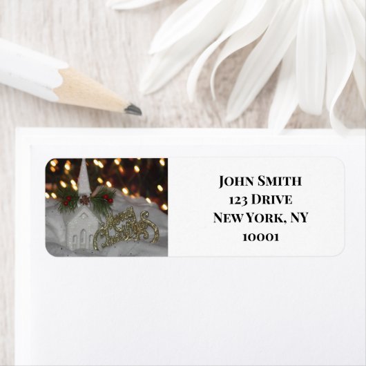 教会素朴のクリスマス差出人住所ラベル ラベル (インサイチュ)
