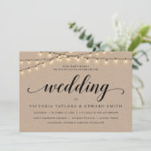 教会結婚の儀式、ストリングライト、クラフト 招待状 (スタンド正面)