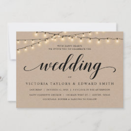 教会結婚の儀式、ストリングライト、クラフト 招待状