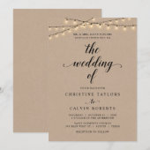 教会結婚の儀式、親のホスティング、クラフトイン 招待状 (正面/裏面)