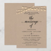 教会結婚の儀式、親のホスティング、クラフトイン 招待状 (正面/裏面)