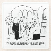 教会結婚の牧師は誓いを立てることができない ガラスコースター (正面)