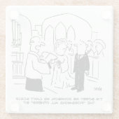 教会結婚の牧師は誓いを立てることができない ガラスコースター (裏面)