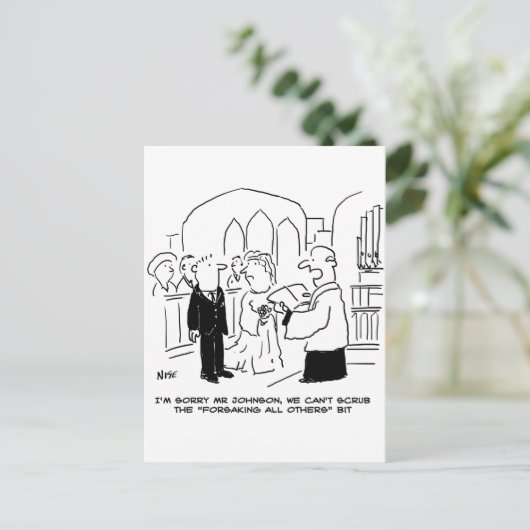 教会結婚の牧師は誓いを立てることができない ポストカード (スタンド正面)