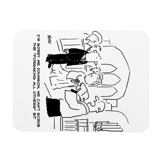 教会結婚の牧師は誓いを立てることができない マグネット (横)