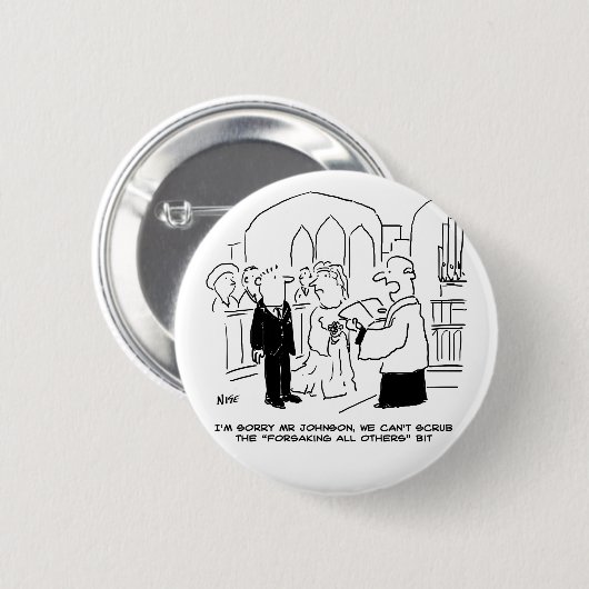 教会結婚の牧師は誓いを立てることができない 缶バッジ (正面&裏面)