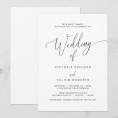 教会結婚式お祝いスクリプモダント 招待状 (正面/裏面)