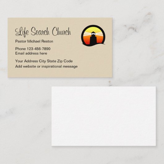 教会聖職者の灯台デザイン 名刺 (正面/裏面)
