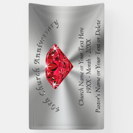 教会記念日の旗かあなたのお祝い 横断幕 (縦)