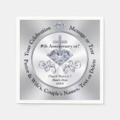 教会記念日ナプキンス、牧師の感謝、 スタンダードカクテルナプキン (正面)