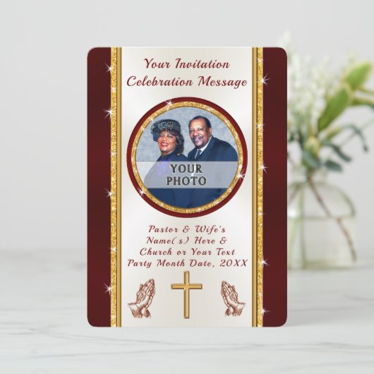 教会記念日招待状または任意の大事な行事 招待状 (スタンド正面)