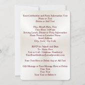 教会記念日招待状または任意の大事な行事 招待状 (裏面)