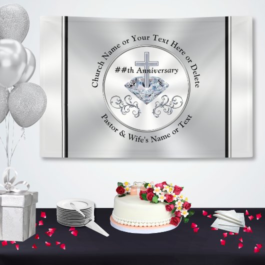 教会記念日飾アイディアパーソナライズされた 横断幕