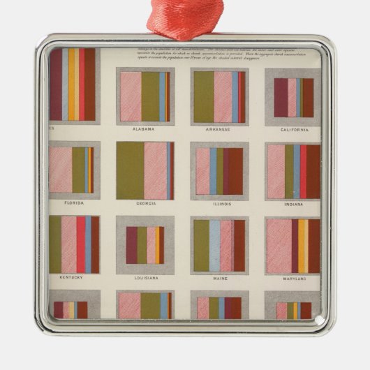 教会調節、統計的な米国の石版 メタルオーナメント (正面)