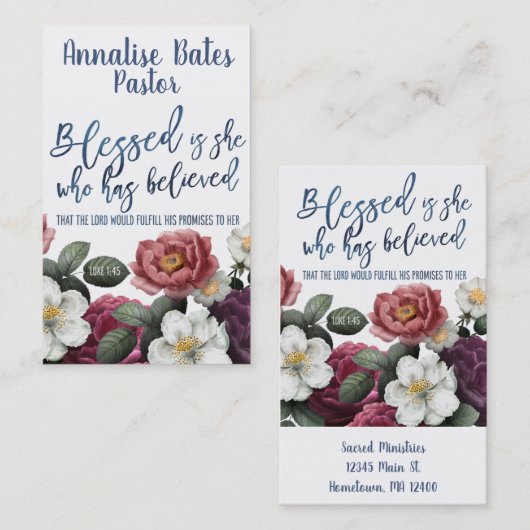 教会賛美の牧師を持つ女の信じこと 名刺 (正面/裏面)