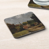 教会通り(paからのBergholt東の教会の油 コースター (左側)