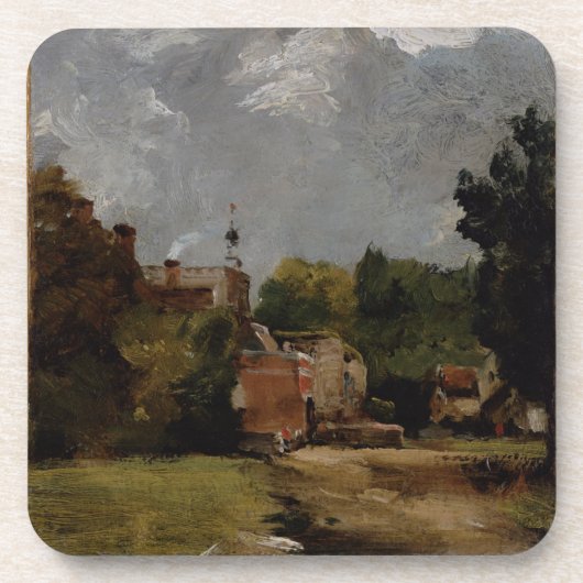 教会通り(paからのBergholt東の教会の油 コースター (正面)