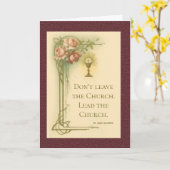 教会離れに行くな。教会を率いて。フレームマイク カード (黄色い花)