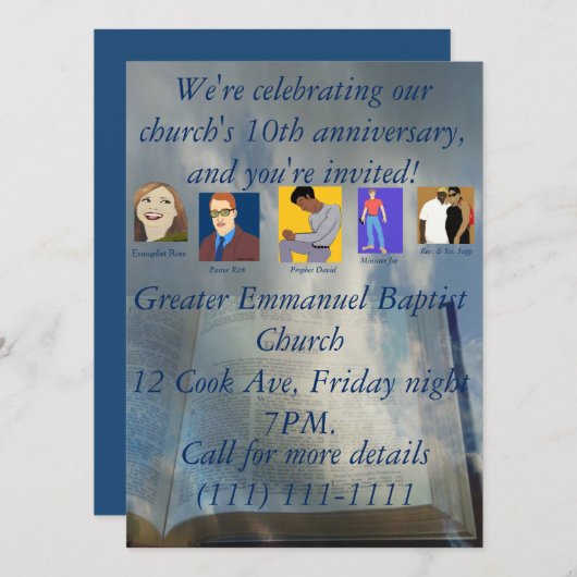 教会10周年 招待状 (正面/裏面)